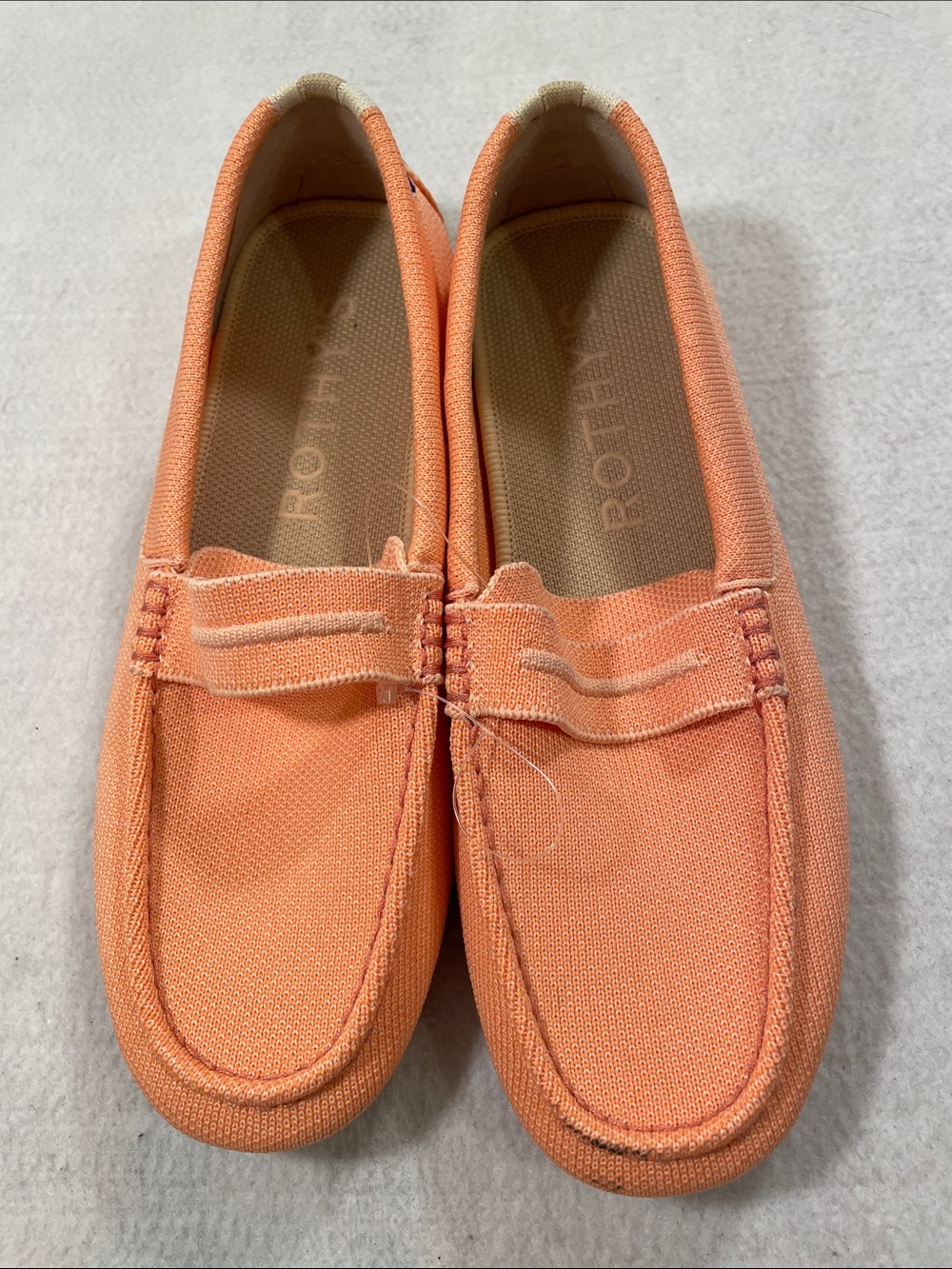 Rothy's Coral Canvas Penny Loafers